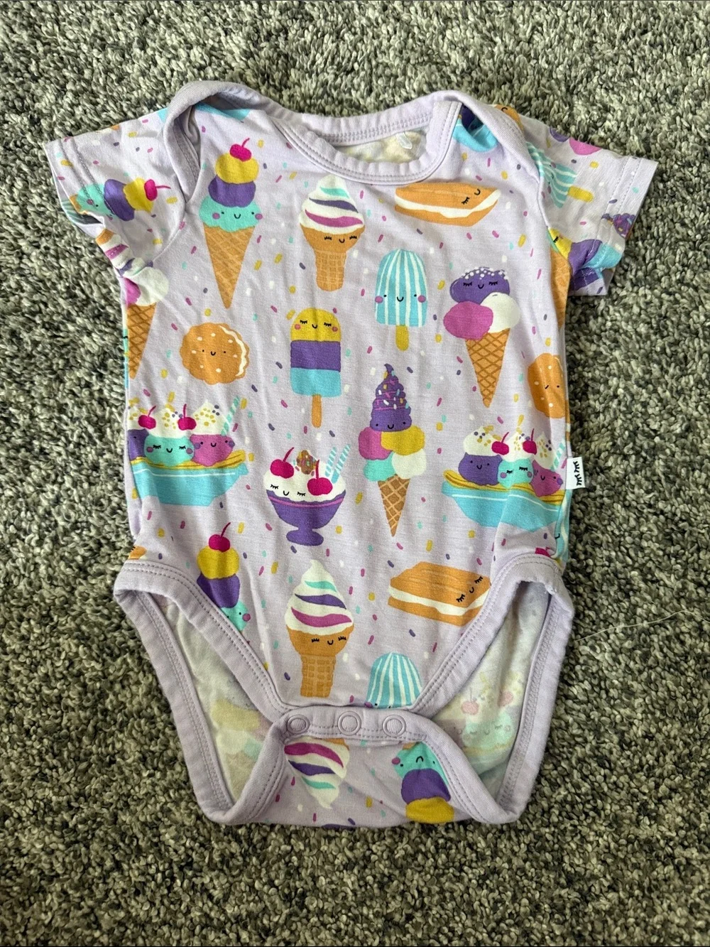 Little Sleepies Bundle Bodysuits Onesies Dress Size 0-3M Ice Cream Butterfly